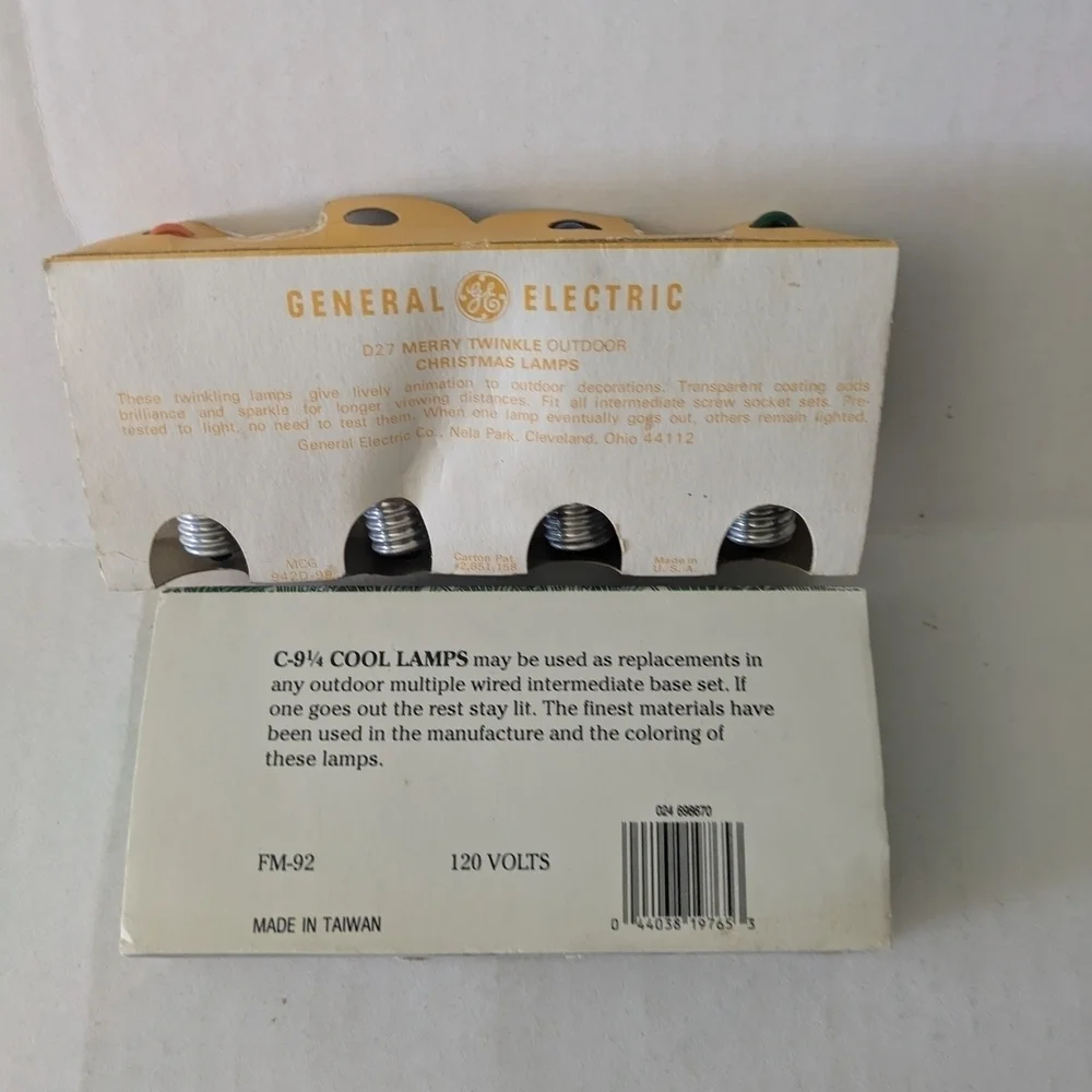 Vintage General Electric And Frank's Christmas Light Bulbs. New In Box.